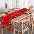 180*35cm Merry Christmas Tablecloth New Year Party Table Decorations Safflower Pine Leaves Christmas Table Cloth Christmas Table Runner Merry Christmas Decoration.