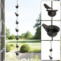 Rain Chains For Gutters Mobile Birds On Cups Rain Chimes Divert Water Away With Attached Hanger Dark Bronze Home Décor Stunning Cologo.
