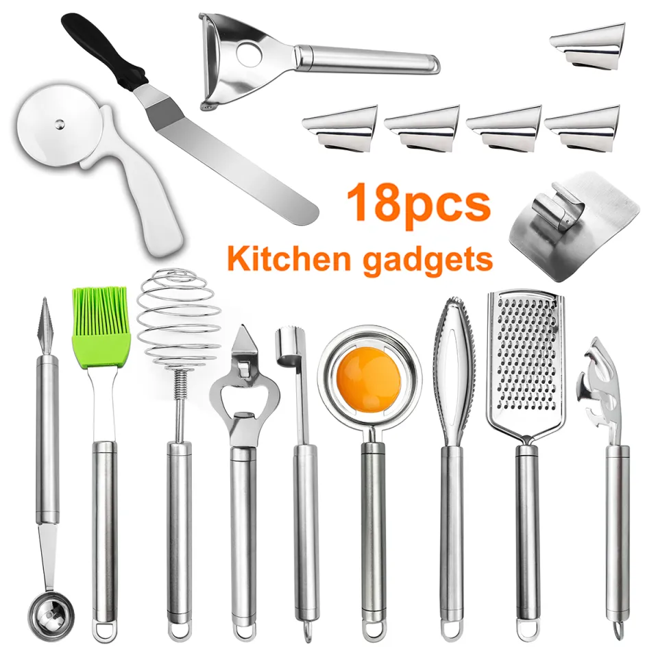 Normal 18pcs Kitchen Utensils Set Stainless Steel Non Stick Silica