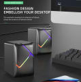 JEDEL-S-526 RGB Stereo SpeakerComputer Speakers 2.0 Channel PC Computer 3.5mm Cable USB Powered Multimedia For Desktop, Windows, Laptop, Tablets, Smartphone, PC Black Lindaa. 