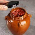 Ceramic Storage Jar with Lid Set Traditional Handmade Sealed for Pickels Table Home.