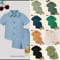 Children’s Young Boy  Toddlers Nice Clothes Button Front Shirt & Shorts for Kids. 
