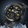 SKMEI 2341 Men’s Sport Watch – Large Dial, Quartz Digital, Alarm, Waterproof Wristwatch - Black.