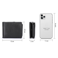 Avro Premium 100% Genuine Cow Leather Trifold Wallet Vintage Multi-Card Slot With Coin Pocket Black Export Quality Money Bag For Men. 