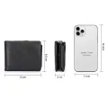 Avro Premium 100% Genuine Cow Leather Trifold Wallet Vintage Multi-Card Slot With Coin Pocket Black Export Quality Money Bag For Men.