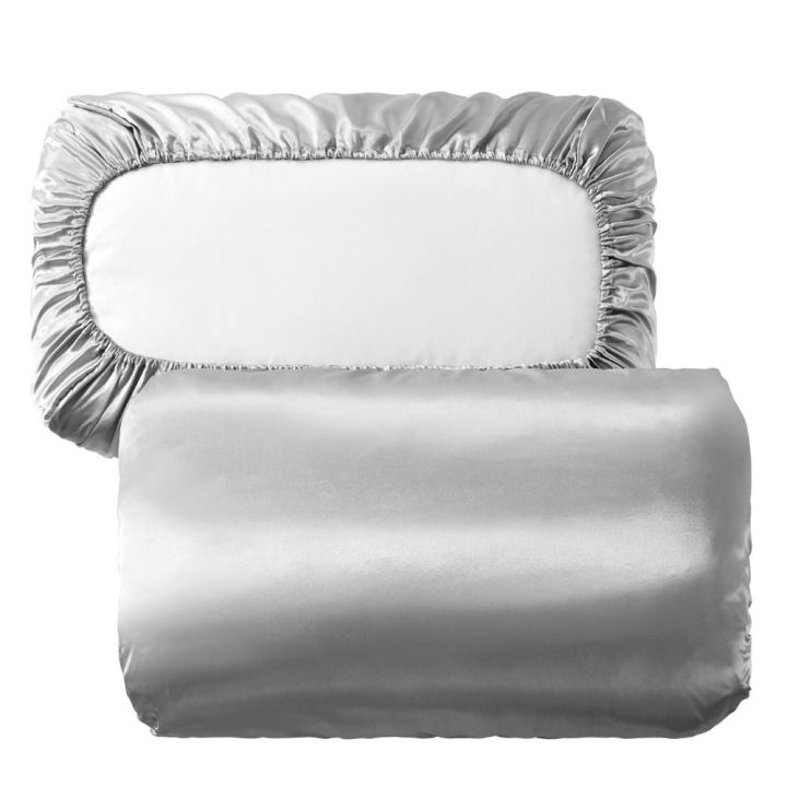2pcs%20Comfortable%20Solid%20Color%20Silk%20Elastic%20Pillow%20Case%20Satin%20Silk%20Skin%20Friendly%20Sleeping%20Pillowcase%20Soft%20Pillow%20Cover%20Household%20-%20Image%209