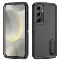 3 In 1 Full Cover Shockproof Phone Case With Stand For Samsung Galaxy S24 Thick Hard Phone Casing Contrasting Colors Fashion Phone Cover Shell. 