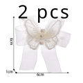 Super Fairy White Mesh Butterfly Pearl Hair Clips Female Senzheng Xianmei Bow Small Hairpin Side Braided Hair Headdresses. 