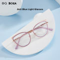 OQ BOGA 6 Colors Unisex Anti Blue Light Screen Radiation Computer Glasses Women Men Eye Protection Fashion Metal Cat Eye Frame Eyewear. 