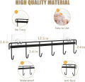 GC 2pcs Wall Mounted Coat Rack, Metal Wall Self-adhesive Hanger, Coat Hook With 6 Hooks For Clothes Towel Hats, Kitchen Wall Hanging Rack No Drilling Hanger ﻿. 