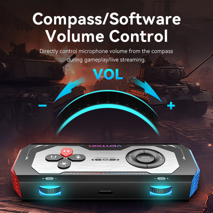 Vention%20Gaming%20USB%20Sound%20Card%20External%20Audio%20Amplifier%20with%20Volume%20Control%20Versatile%20Audio%20for%20PC%20Laptop%20PS4%20PS5%20Earphone%20Headset%20Desktop%20Microphone%20Soundcard%20Adapter%20-%20Image%207