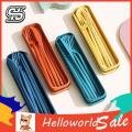 HelloWorld Tableware Set Eco-friendly BPA Free Spoon Fork Cutter Chopsticks Cutlery Set.