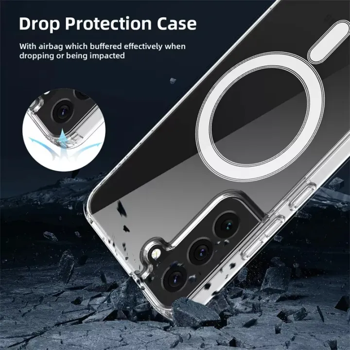 Samsung%20Galaxy%20S22%20Magnetic%20Clear%20Case%20Wireless%20Charging%20Shockproof%20Cover%20-%20Image%205