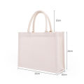 Reusable Jute Tote Bag Spacious Large Capacity Unisex Eco-friendly Handbag White And Black Portable Shoulder Bag for Grocery.