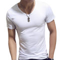 Top Tees Man T-Shirt Fitness T-shirts Mens V-Neck Man T-shirt For Male T-shirts Summer Casual Gym Solid Color Tops. 