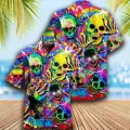 New Cuban Shirt Cool Chinese Style Dragon Hawaiian Beach Tops Short Sleeve Aloha Oversized for Men And Women. 