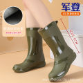 Fashion waterproof rain boots women's adult medium cut rain boots buckle Korea water shoes martin boots snow boots motorcycle boots wholesale. 