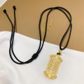 Chinese style abacus engraved blessing pendant Vietnamese sand gold jewelry does not fade for a long time, little red book, black rope necklace female wholesale. 