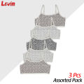 Pack of 3 Assorted Cotton Girls Bra Crop Cami Training Bras for Little Girl with Adjustable Straps From Levin. 