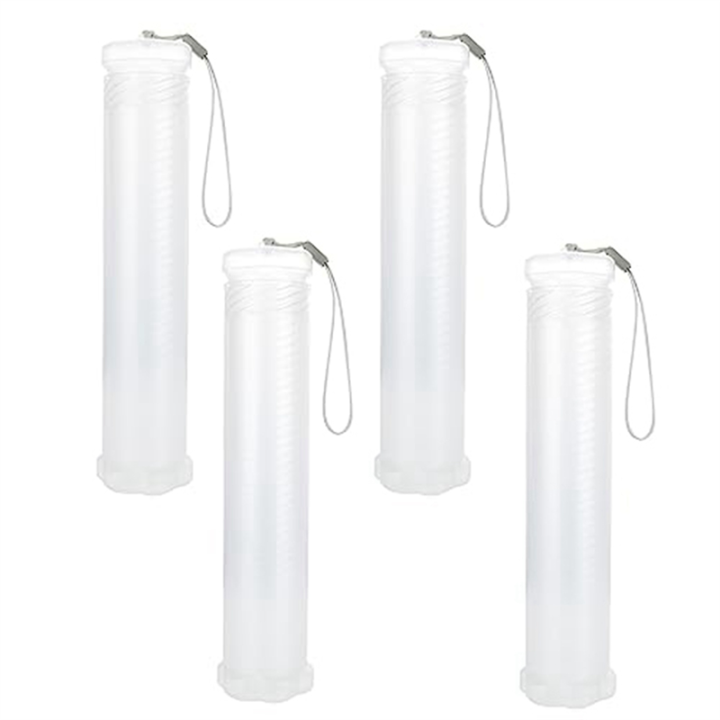 4 Pack Extendable Plastic Paint Brush Case Clear Long Paint Brush Holder Tube Storage Pencil Container