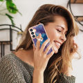 Marble Pattern Ring Holder Slim Phone Case For Samsung Galaxy S24 Ultra Phone Case Metal Kickstand Cover.