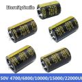Audio Electrolytic Capacitor 50V 4700UF 6800UF 10000UF 15000UF 22000UF For Hifi Amplifier High Frequency Low ESR.