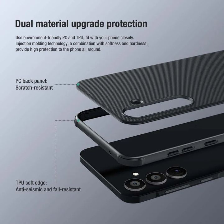 Nillkin%20(%20For%20Samsung%20A55%205G%20)%20Super%20Frosted%20Shield%20Pro%20Soft%20TPU%20Frame%20Hard%20PC%20Shell%20Shockproof%20Cover%20For%20Samsung%20Galaxy%20A55%205G%20Case%20-%20Black%20-%20Image%204