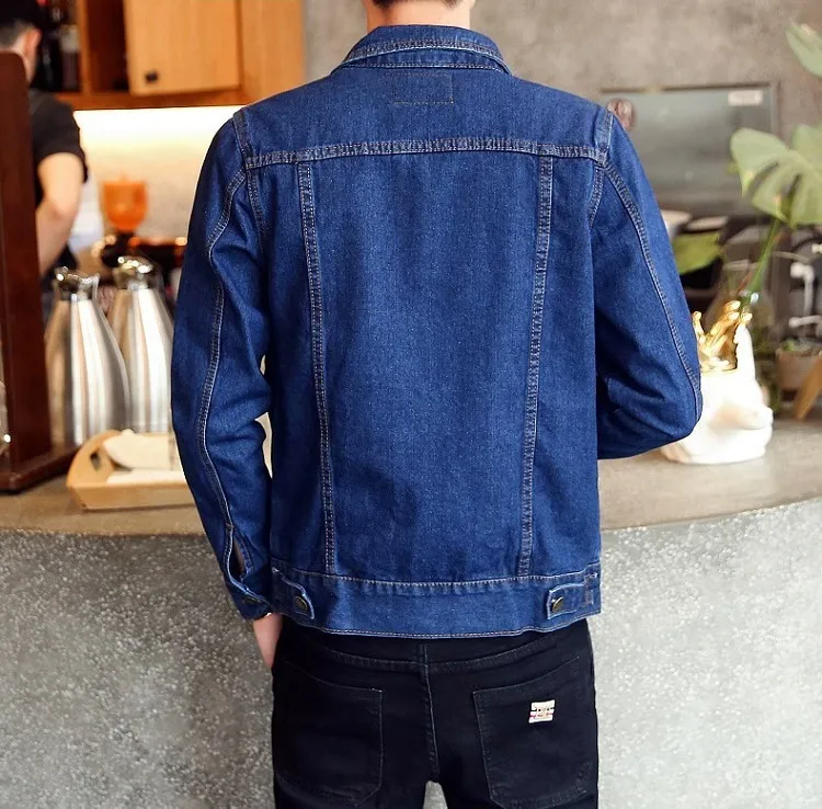 Men hole stylish long sleeve denim jacket best sale