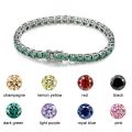 KNOBSPIN D VVS Original Green Moissanite Tennis Bracelets for Women Men Lab Diamond with GRA Wedding Jewelry 925 Sliver Bracelet.