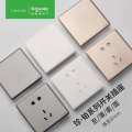 Schneider Switch Platinum Velvet White 86 One Open Dual Control Five Hole Wall USB Air Conditioning Socket.