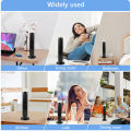 Vertical Air Conditioning Fan Bladeless Electric Tower Fan with Light USB Plug-in Or Battery Powered 2-speed for Home Office. 