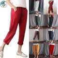 Spring Women Solid Linen Pencil Pants Soft Comfortable Cotton Trousers With Pockets 11.11. 