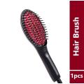 Simply Straight Ceramic Hair Straightening Brush-Black/Pink. 