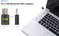 [GC]2 in 1 USB WiFi Bluetooth Adapter, Dual Band 433Mbps at 5.8GHz Band or 150Mbps at 2.4GHz Wireless Realtek RTL8821CU/8811 Network External Receiver, Mini WiFi Dongle for PC Laptop Desktop. 