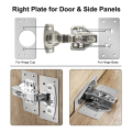 4Pack Cabinet Hinge Repair Plate with 2Pack Full Overlay Soft Closing Cabinet Hinges-Hinge Repair Kit Plate for Cabinet Durable Easy to Use.