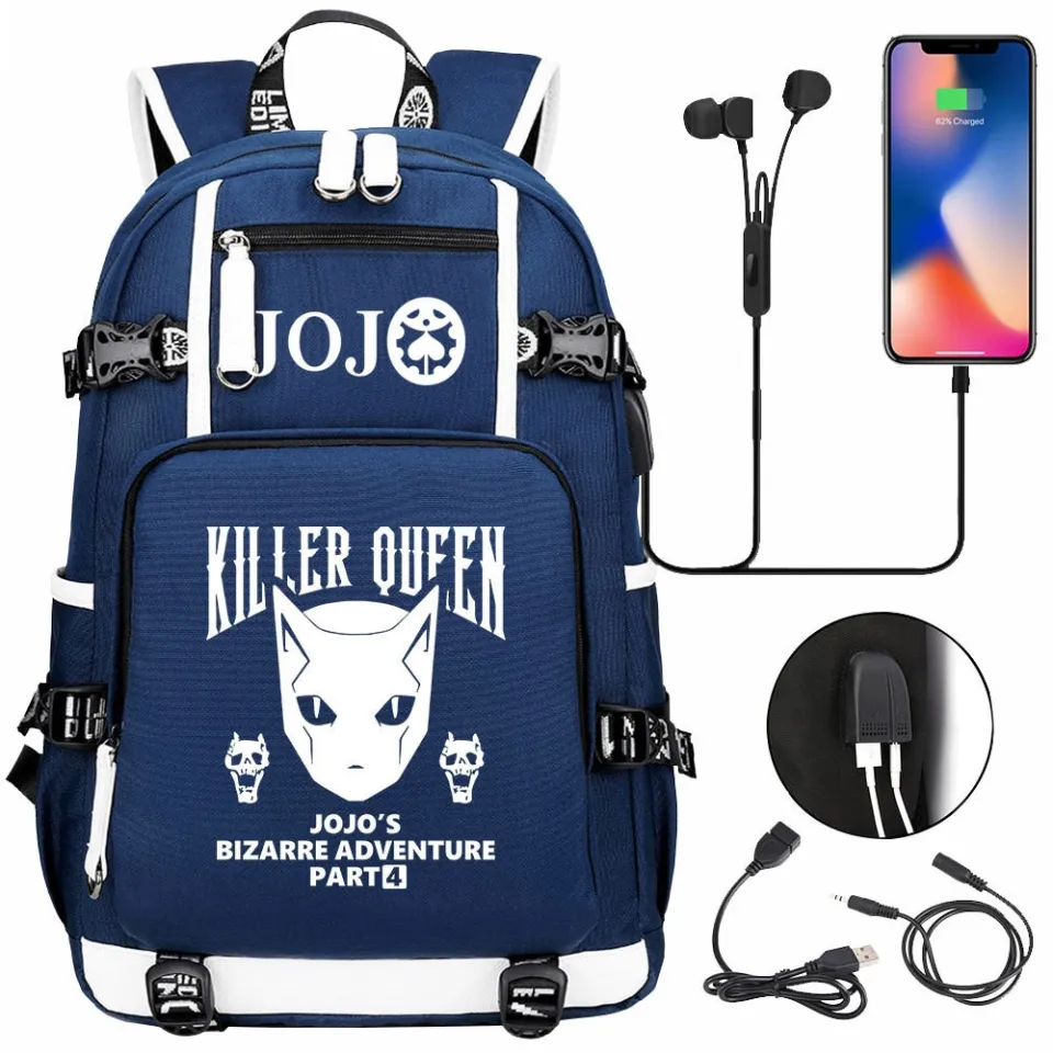 Jojo Bizarre Adventure Bookbag Waterproof School Bags USB Charging Laptop Backpack Unisex Travel Bagpack Mochila Daraz .bd