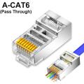 CAT6 CAT7 CAT5 RJ45 Shielded Connectors Pass Through Modular Plug Network UTP 50μ Gold-Plated 8P8C Crimp End for Ethernet Cable. 