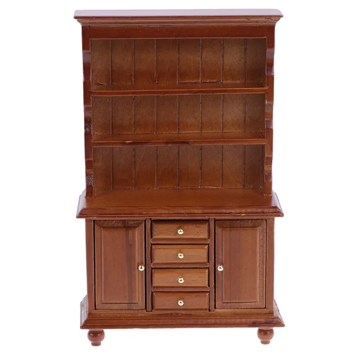 1/12%20Dollhouse%20Miniature%20Furniture%20Multifunction%20Wood%20Cabinet%20Bookcase%20Cabinet%20-%20Image%202