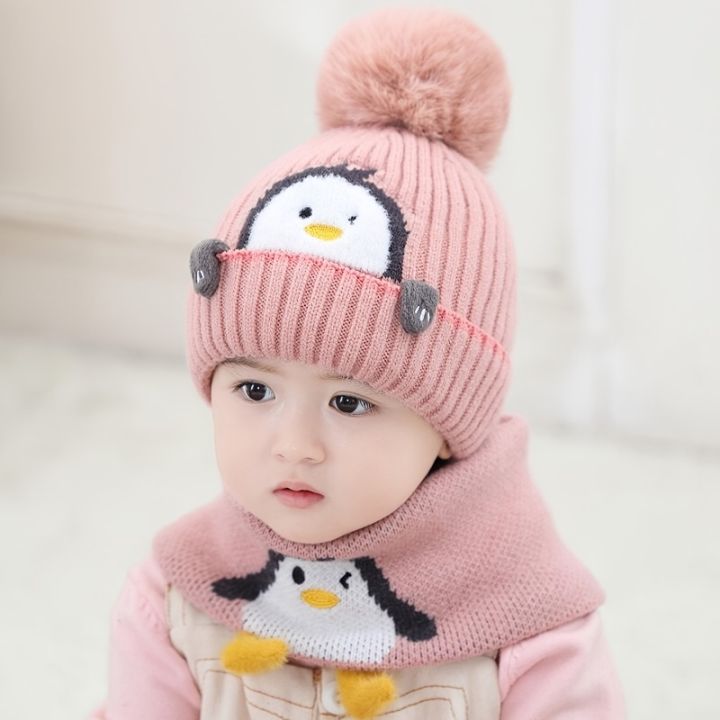 2pcs/set%20Children's%20Hat%20&%20Scarf%20Set,%20Baby%20Thickened%20Warm%20Wool%20Baby%20Neck%20With%20Ear%20Protection%20-%20Image%202