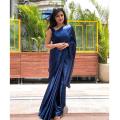 Japani Soft Silk Sharee For Women Color- Deep Nevi Blue. 