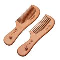 Natural Wooden Wide Tooth Hair Comb Natural Sandalwood Handmade Massage Beauty Hair Care 18cm Wood Comb Floral Print. 