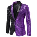 Mens Black Silver Sequins Tuxedo Blazers Stylish Shiny Shawl Lapel One Button Blazer Suit Jacket Men Disco Party Stage Costume. 