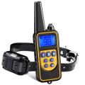 Pet  Training Collar Remote Electric Shock Vibration Rechargeable Rainproof Blue LCD For 3 s anti barking device 1 black. 