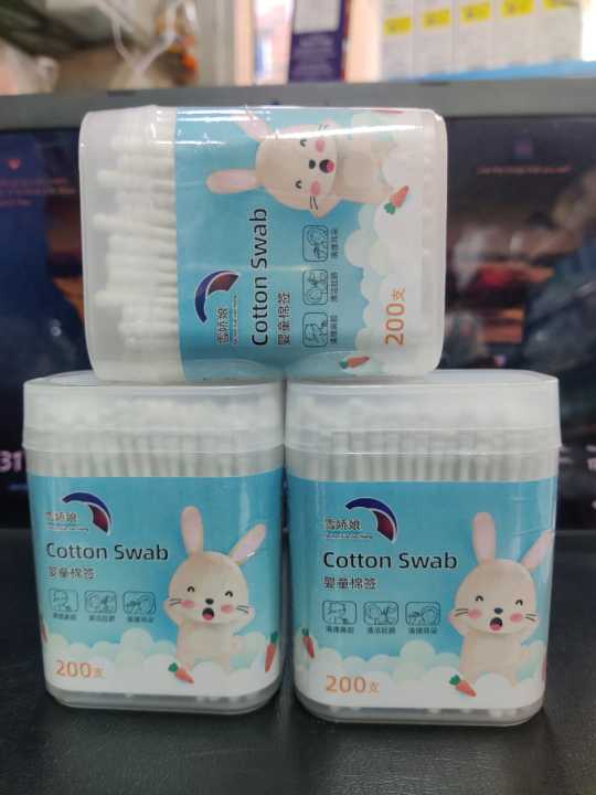 Baby paper Cotton Swabs Fine Stem Buds- CN 200pcs -1Dibba