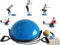 Half Ball Balance Trainer Stability Ball for Full Body Workout Half Exercise Ball, Yoga Balance Ball Fitness Platform, Half Yoga Ball Balance Trainer Core Strength Training w 2 Resistance Bands. 