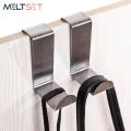 2Pcs/Set Stainless Steel Door Hooks Kitchen Cabinet Door Hanger For Towel Coat Clothes Bathroom Organizer Z Shape Hooks Rack.