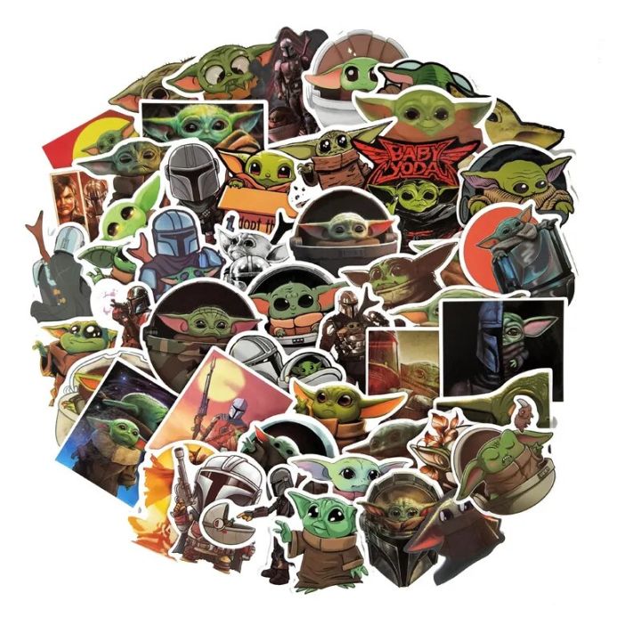 Mandalorian Computer Sticker 50pcs/pack The Mandalorian Baby Graffiti Stickers For Notebook ...