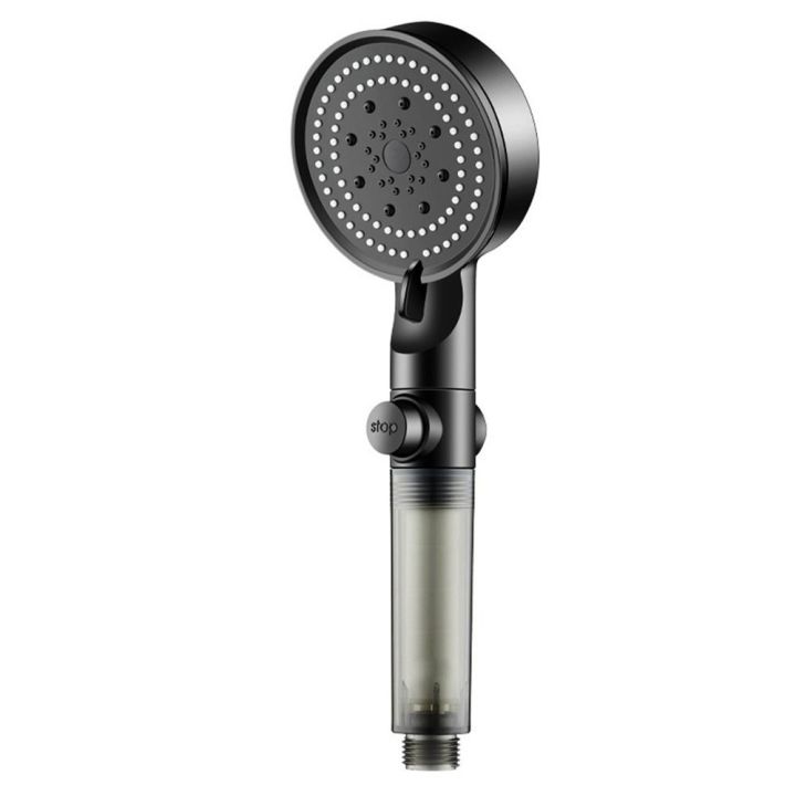 Water Saving Spray Pause Switch Hard Water Softener Handheld Shower Head High Pressure with Carbon Filter with 5 Spray Modes