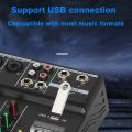 4 Channel Bluetooth Mixer Audio Mixing DJ Console with Reverb Effect.