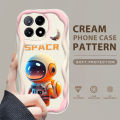 BILI for Xiaomi Poco X6 Pro 5G Back Cover Cute Astronaut Pattern Cream Texture Wavy Soft Silicone Mobile Phone Covers. 